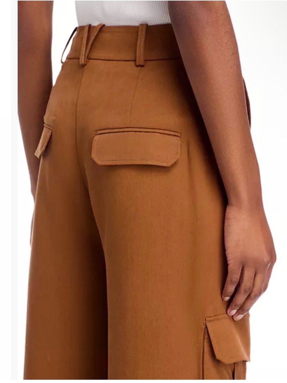 Veronica Beard Saul Pant Wide Leg Cargo khaki Pants in Whiskey brown tan NEW NWT - Picture 8 of 13